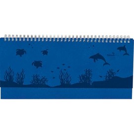 Alpha Edition - Table Landscape Calendar Nature Line Ocean 2025, Note Calendar, 29.7 x 13.5 cm, Calendar with 112 Pages, Note Area, Year Overviews, Holiday Dates and International Calendar