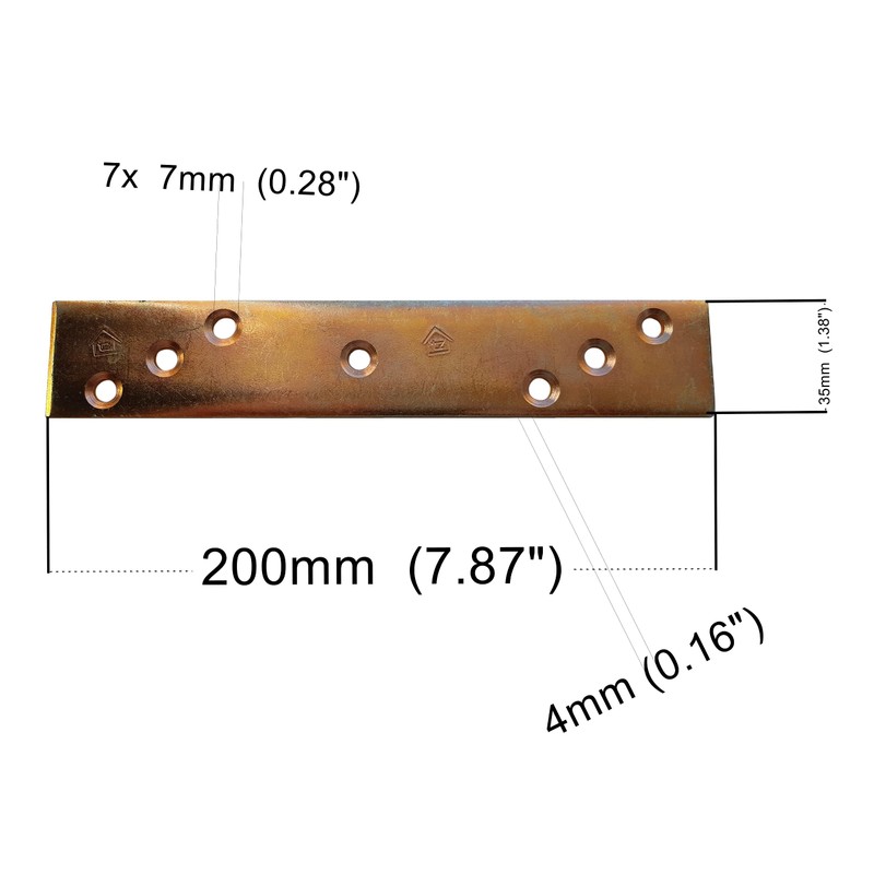 Flat Connecting Joining Plate Mending Galvanised Heavy Duty 4mm Thick