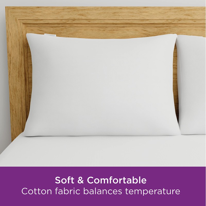 AllerEase Ultimate 100% Cotton Allergy Defense Fabric Zippered Pillow Protector,