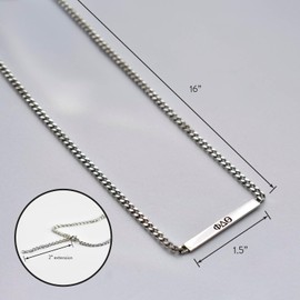 Alpha Tau Omega Fraternity Necklace - Greek Letters Stainless Steel Horizontal Bar Pendant, Alpha Tau Omega Gifts For Men