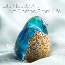 H&D Hand Blown Blue Bird Craft Paperweight,Art Glass Paperweight Gift for Christmas, Birthday Home Office Table Decor