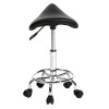 Salon Saddle Stool Synthetic Leather Black Ha Ha Feet Commercial