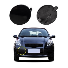 Goholy Car Front Bumper Tow Hook Cover Compatible with Toyota Yaris 4Door Sedan 2006 2007 2008 Trailer Cover Cap 52127-0D908 Small Lid Towing Eye Cap Pure Black Right Passenger Side