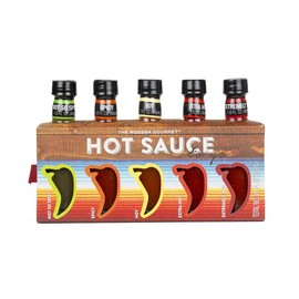 Thoughtfully Gifts, Hot Sauces To Go, Home Edition, Set of 5 Unique Flavors, 1.6 Fluid Ounces Each