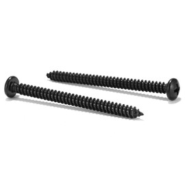 #8 x 2" Wood Screw 100Pcs 18-8 (304) Stainless Steel Pan Head Fast Self Tapping Drywall Screws Black Oxide by SG TZH