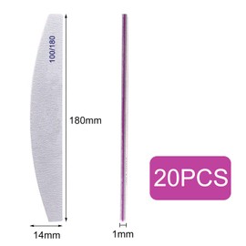 GeekerChip 20 Stück Nagelfeile,Professionelle Nagelfeile,Doppelseitig,100/180 Körnung,für Gelnägel und Naturnägel,Waschbar,Wiederverwendbare,für Nagelstudios Diy Nail Art Zuhause(Grau)