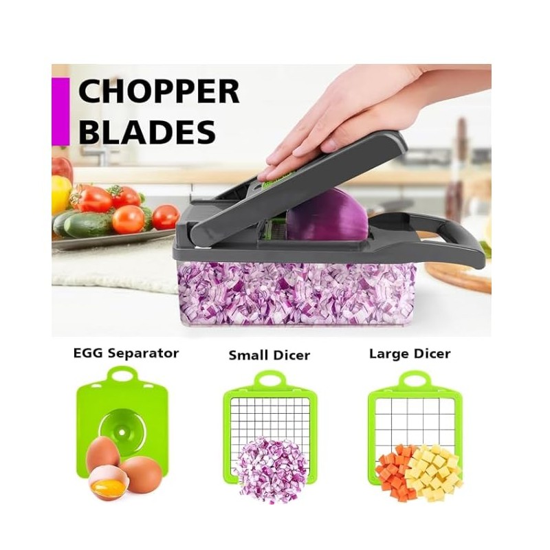 15-in-1 Vegetable Chopper & Spiralizer with Container – Multifunction Food