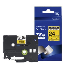 [Brother Genuine] PE-Touch Laminating Tape TZe-MQ851 Width 24mm (Black Letter/Satin Gold/Frosted)
