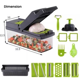 Unbranded Slicer 14-In-1 Vegetable Fruit Chopper Cutter Food Onion Veggie Dicer Mandoline