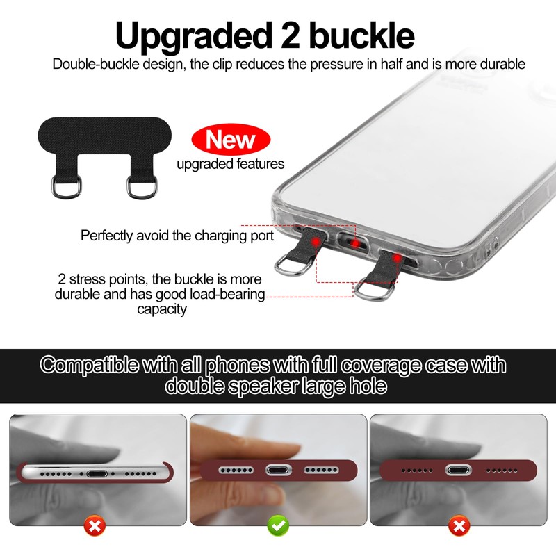 XIHIRCD 2pcs 2 Way Phone Tether Tab, Phone Strap Patch