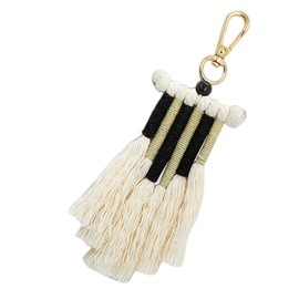 LIFKOME Cotton Tassel Keychain Pendant Style Handmade Charm for Bags Fashion Accessory Random Color