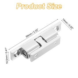 sourcing map 5Pcs Cabinet Latch Double Roller Catch, Lock Stop Catch Clamp Cabinet Closer Magnetic Closure Hardware for Cabinet Kitchen Closet Door, Silver