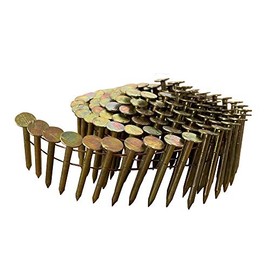 meite 15 Degree Round Head 1-1/2-Inch × .120 Wire Weld Collated Smooth Shank Electro Galvanized Coil Roofing Nails 2,880 PCS/Pack