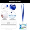 Waterproof Transparent Card Holder with Strap, PVC Horizontal ID Case
