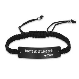 Kvekstio Don't Do Stupid Bracelet Teenage Daughter Son Graduation New Teen Driver First Car Gifts Mom to Daughter Son, Sweet 16th 18th 20th Boy Girl