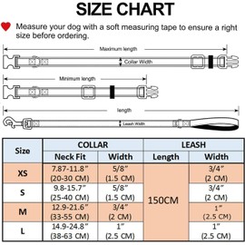 Mihqy Christmas Dog Collar and Leash Set - Premium Adjustable Dog Collar for Small Medium Large Dogs (Christmas Set,M)