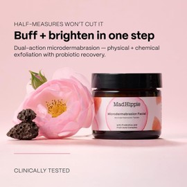 Mad Hippie Microdermabrasion Facial - Exfoliating Face Scrub with Probiotics + AHA Fruit Acid Complex Light Citrus Fragrance 2.1 Fl Oz / 매드 히피 마이크로더마브레이션 페이셜 - 프로바이오틱스 + AHA 과일 산 복합체로 각질 제거 페이스 스크럽 가벼운 시트러스 향 2.1 Fl Oz