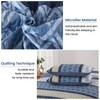 Dinjoy King Size Quilt Set Boho, Soft Striped Bedspreads Blue