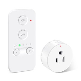 NineLeaf Remote Control Outlet, Wireless Plugs Outlet, Remote Light Switches Wireless, Timer Outlet for Lights, Lamps, Fans, Small Appliance, 15A/1500W, Up to 500ft Range