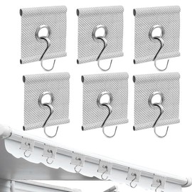 ZORVUJI 6 x Piping Eyelets for Piping Rail 5/6 mm - 7/8 mm Set Piping Tape Awning Hook Accessories with 6 Stainless Steel S-Hooks for Caravan Camping Awning White