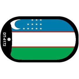 Smart Blonde Uzbekistan Flag Metal Novelty Dog Tag Necklace DT-4172