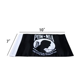 ROADMANSO Pow Mia Flag for Motorcycle 7" x 10" Replacement Motorcycle Flag Strongest 300D Nylon, UV Protected