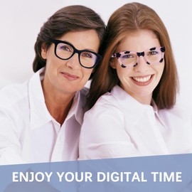 SIGVAN 6 Pack Oprah Style Reading Glasses Blue Light Blocking Square Computer Spring Hinge Readers for Women (6 Mix-5, 3.5, multiplier_x)