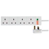 pro elec 4 Gang Surge Protected Extension Lead, White 2m