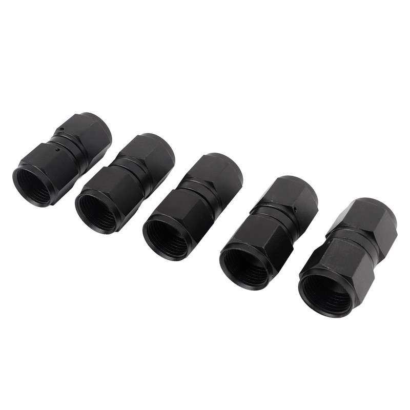 5PCS 10AN Fitting Adapter Black Female Straight Swivel Aluminum Alloy