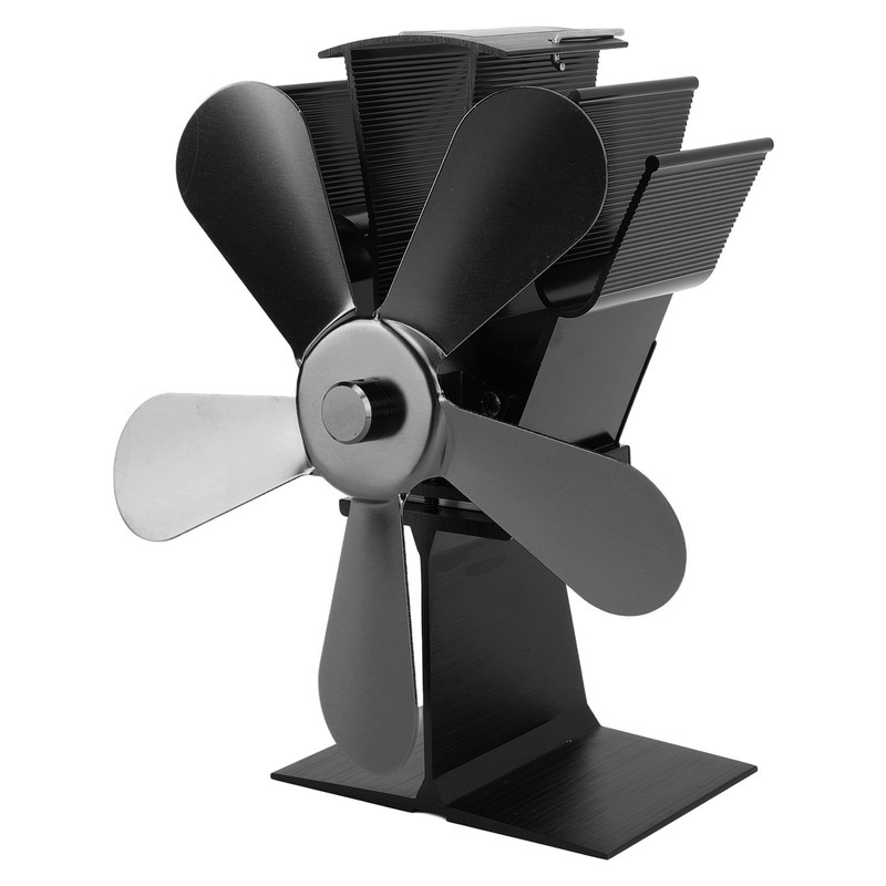 Wood Stove Fan 5 Blades Fireplace Fan Heat Powered Stove