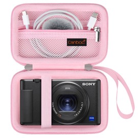 Canboc Canboc Carrying Case for Sony ZV-1/ ZV-1F/ ZV-1 II Digital Camera for Content Creators, Sony ZV1 Vlogging Camera Bag, Zipper Mesh Pocket fits USB Cable, Batteries, Pink