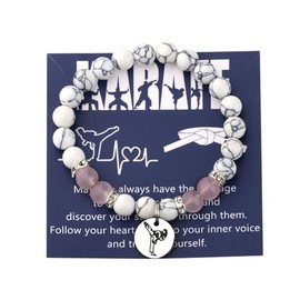 MAOFAED Karate Girl Gift Karate Lover Gift Gemstone Bead Healing Bracelet for Her Taekwondo Gift Jiu Jiustsu Gift (Trust Karate beadCA)