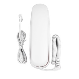 Wall Mountable Telephone Multifunctional Clear Sound Corded Landline Phone for Home Hotel Office White
