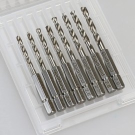 GodHand GH-DBQ-8D Quick Drill Bits (D) Set of 8 (0.08/0.09/0.09/0.09/0.11 inches (2.1/2.2/2.3/2.4/2.6/2.7/2.8/2.9 mm) Hex Shank Drill Plastic Model Tool Green