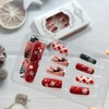 Christmas Press on Nails Medium Square Snowflake Fake Nails Christmas