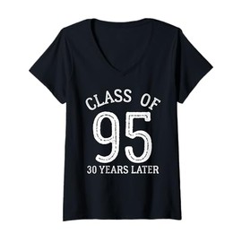 Womens Class of 95 1995 30th Class Reunion Graduation High School V-Neck T-Shirt