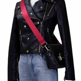 Allzedream Wide Purse Strap Replacement Crossbody Shoulder Bag Adjustable (Red-Silver Hardeware)