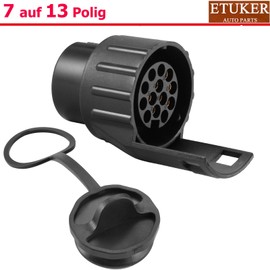 ETUKER Trailer Adaptor 7 to 13 Pin Towing Hitch 7-Pin Socket to 13-Pin Plug