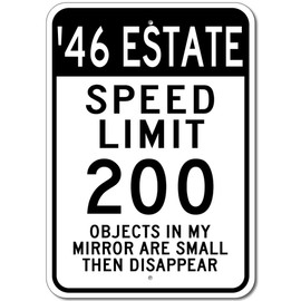 1946 46 BUICK ESTATE Speed Limit Garage Sign, Metal Novelty Sign, Man Cave Wall Decor - 10x14 inches