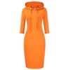 Clearlove Spring Dresses for Women,3/4 Sleeve Pocket Hoodie Dress(Orange XL)