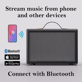 MUQI Vintage Retro Bluetooth Speaker with Wireless 30W Sound Support AUX/USB Playing for Home, Office, Backyard Use