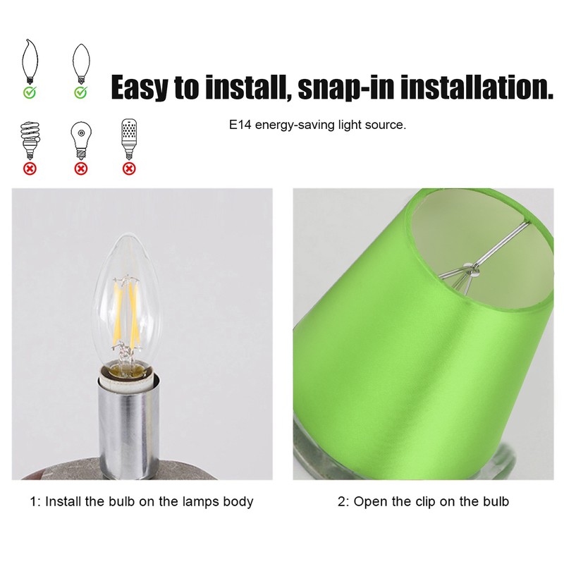 6PCS E14 Lamp Shade Fabric Lampshade Table Lamp Ceiling Lamp