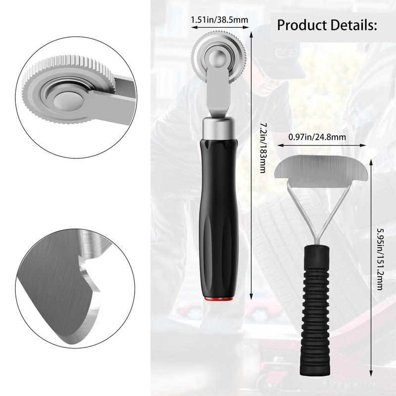 ZERINT Tire Repair Patch Tools Complete Kit - 42mm Steel