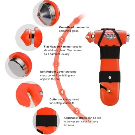 THINKWORK Car Safety Hammer, 3-in-1 Emergency Escape Tool with One Second Window