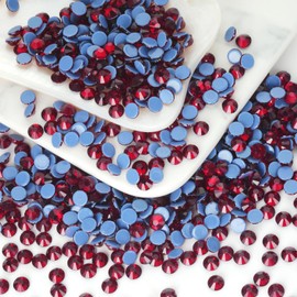 10000PCS Dark Red Hotfix Rhinestones Bulk, Glass Crystal Hot Fix Rhinestones for Crafts Clothes DIY Decoration, SS10, 2.7-2.9mm