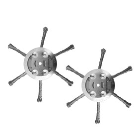 2pcs Steel Wire Grass Trimmer Head - Heavy Duty 6Inch Universal Quick Install, Upgraded 2025 for Tough Weeds, Brush & Debris (Silver-6 Steel Cables*2