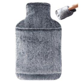 samply Hot Water Bottle with Cover - 2L Hot Water Bag with Hand Pocket, for Hand Feet Warmer, Black