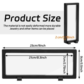 Pack of 5 Transparent 3D Floating Display Case with 10 Holders - Black Coin Display Frame for Antique Challenge AA Medals, Jewellery, Shells, Fossils (230 x 90 x 20 mm)