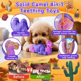 Dog Toys for Aggressive Chewers, Squeaky Indestructible Dog Chew Toy, Tough Rubber&Nylon Puppy Teething Dog Toy Durable for Heavy Duty Agressive Chewer Small Large Medium Breed, Keep Them Busy Wood