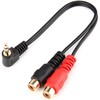 tunghey 2Pack Right Angle 3.5mm to 2RCA Adapter Cable, Gold